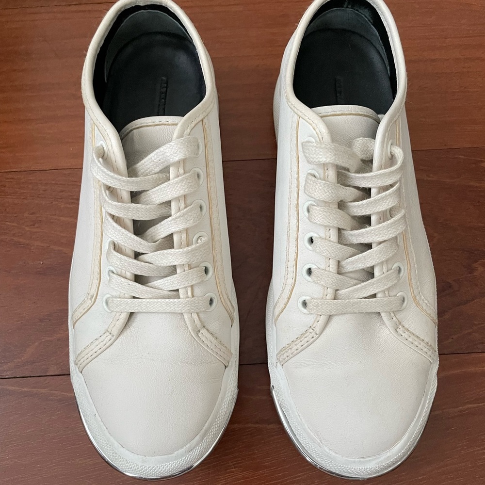 Alexander Wang Pia Low White Leather Sneaker